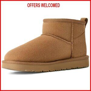 Genuine Suede Ankle Boots Women's Winter Snow Boots Fur Lined Cozy